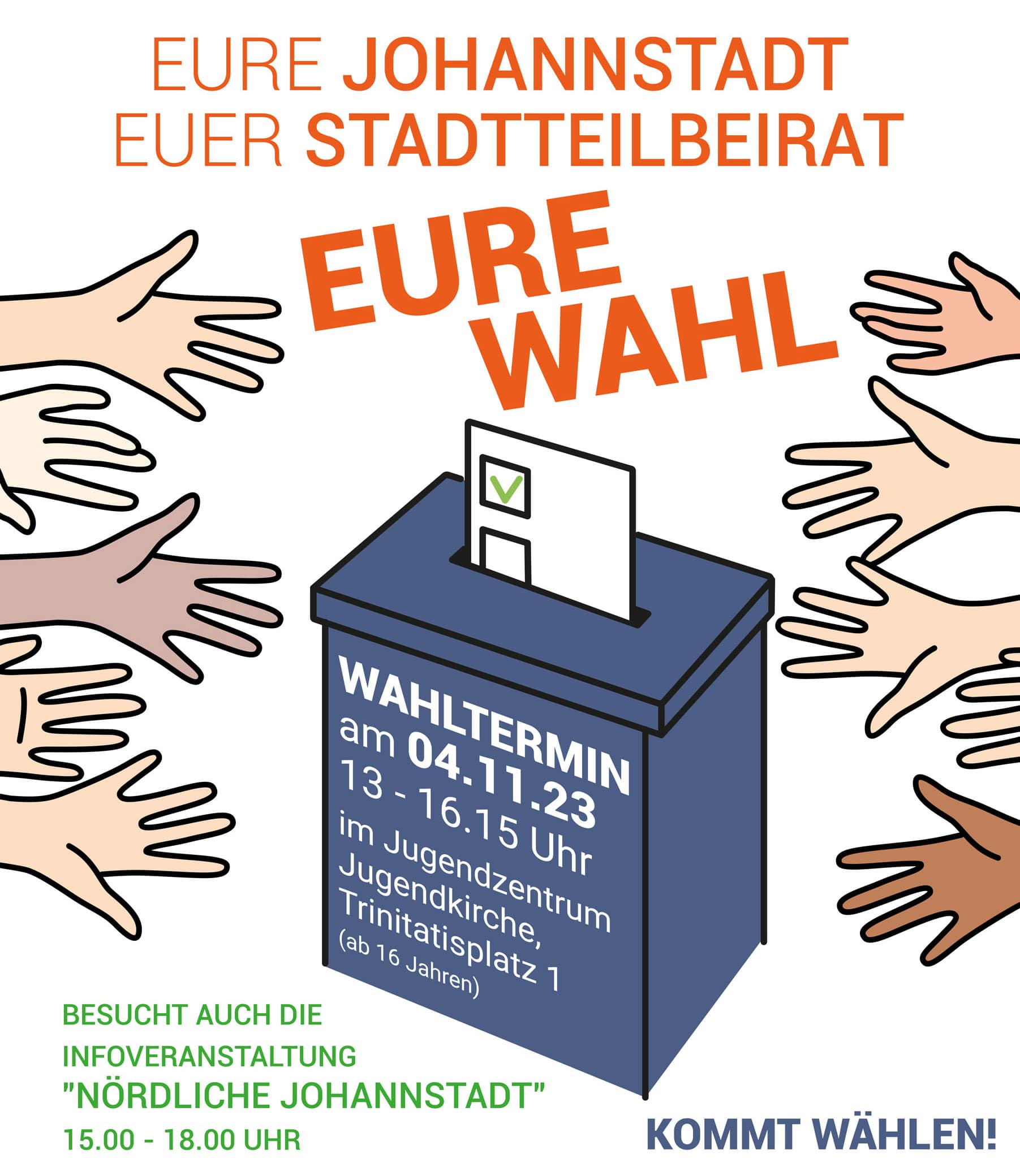 Öffentliche Wahlen zum Stadtteilbeirat Johannstadt