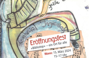 Ausschnitt Plakat Eröffnungsfest Bibliotop