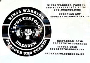 Logo und Text zu Ninja Warrior und Sporterfolg Dresden